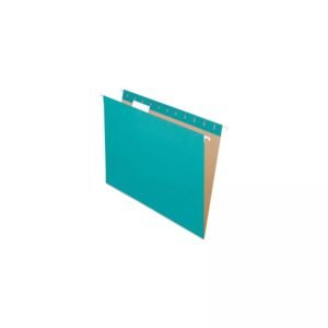 Pendaflex Colored Hanging Folders, Letter Size, 1/5-Cut Tabs, Aqua, 25/Box